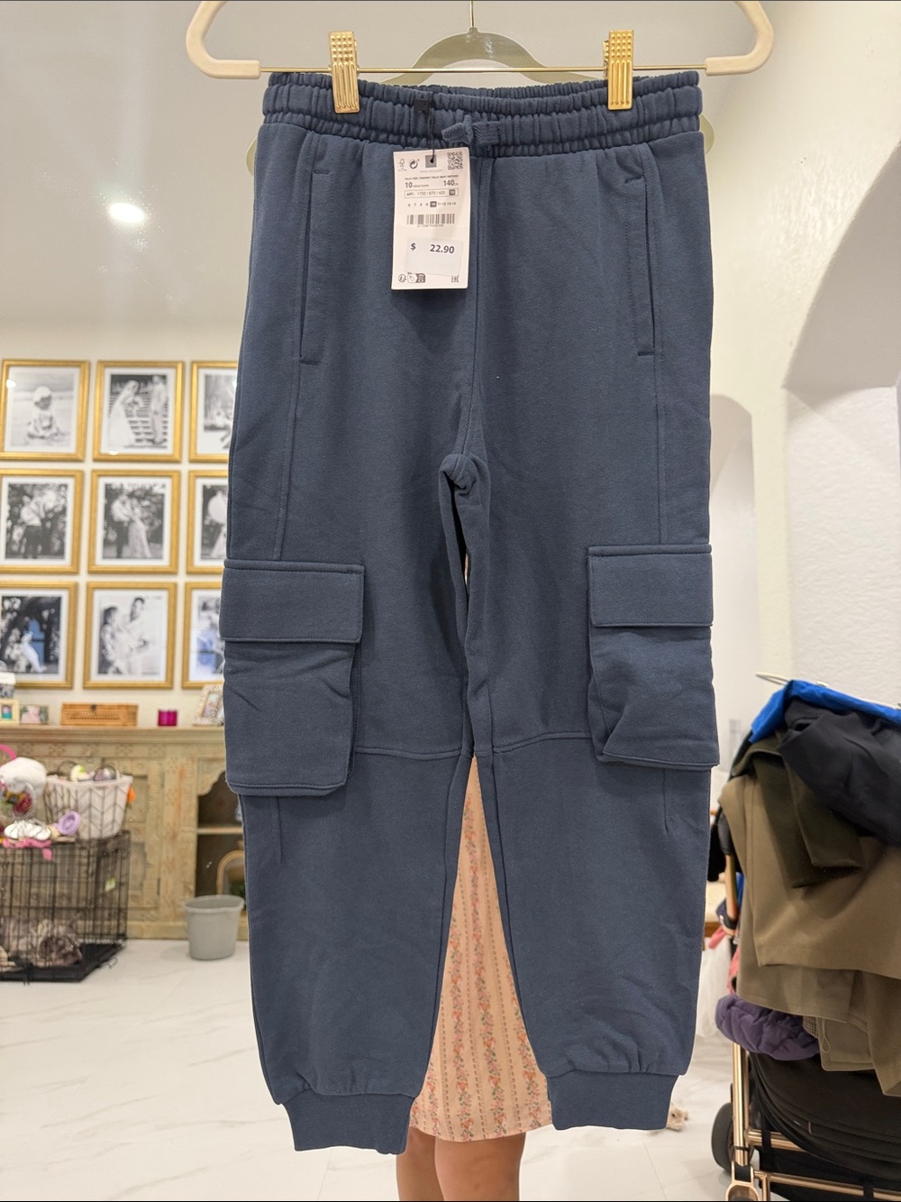 NWT Zara Kids Cargo Joggers in Navy Blue